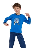 Bawełniana piżama dla chłopca długi rękaw długie spodnie Cornette 593-966-176 galaxy
