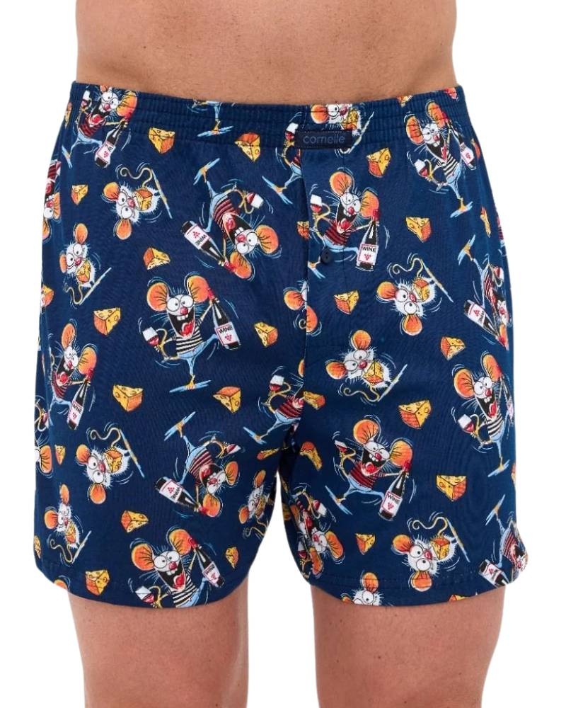 Bokserki męskie luźne w imprezowe myszki Cornette 001-176 classic kolor granat