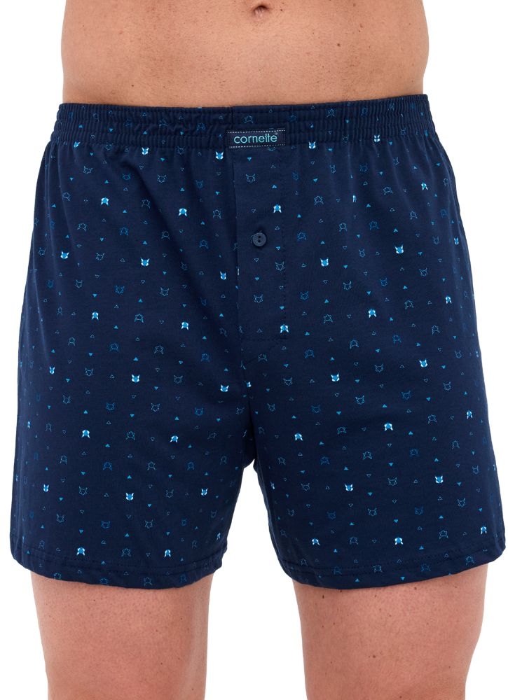 Bokserki męskie luźne w liski Cornette 002-328 comfort  kolor granatowy
