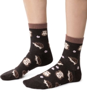 Skarpety damskie w jeżyki Steven 099/940 brąz melanż