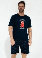 Bawełniana męska piżama w kolorze granatowym z uroczym żelkowym misiem Cornette 326-205 Gummy King-super-pomysł-na-prezent-walentynkowy.jpg