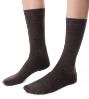 Skarpety damskie z wełny merynosów z frottą w stopie Steven merino 130 kolor brąz melanż