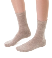 Skarpety damskie z wełny merynosów z frottą w stopie Steven merino 130 kolor melanż beż