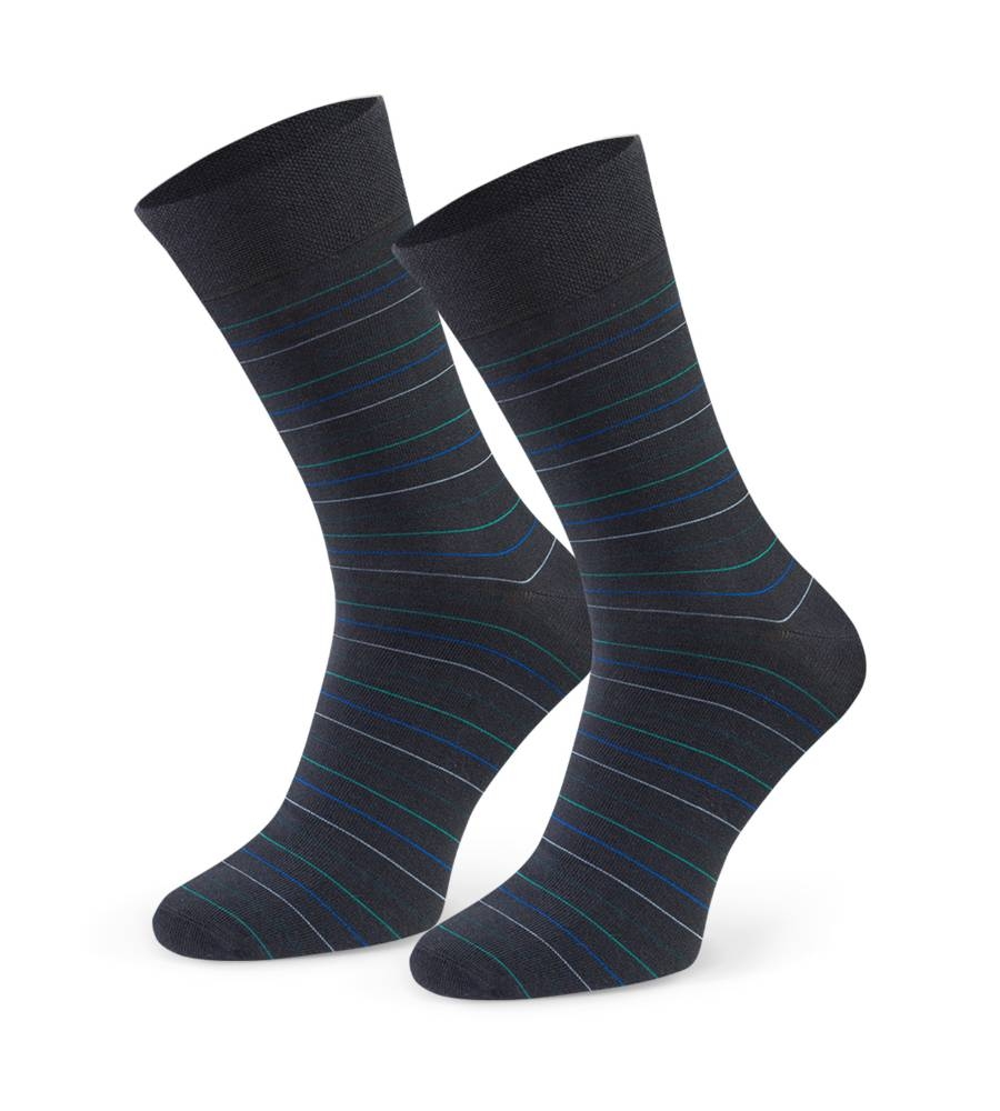 Skarpety męskie wzorzyste w paski Steven 056/266 grafit