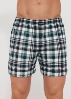 Bokserki Męskie Cornette 002-341 Comfort – Klasyczna Kratka w Odcieniach Zieleni