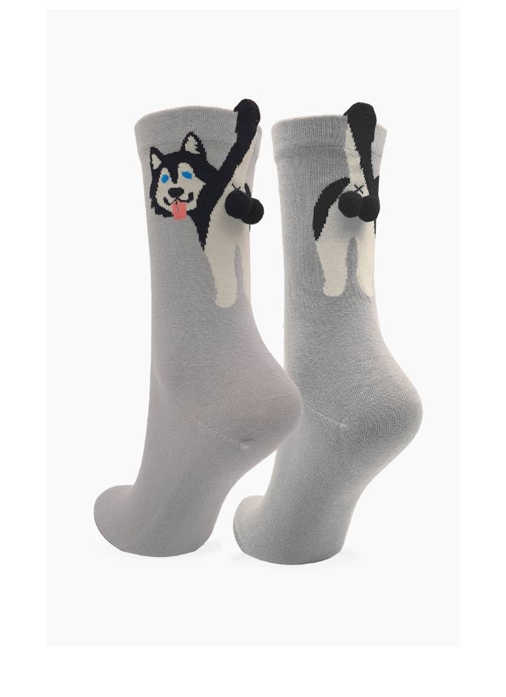 Skarpety damskie z pieskiem Husky Marilyn F88 szare