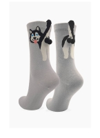 Skarpety damskie z pieskiem Husky Marilyn F88 szare