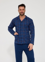 Cornette piżama męska rozpinana w kratkę 114/84