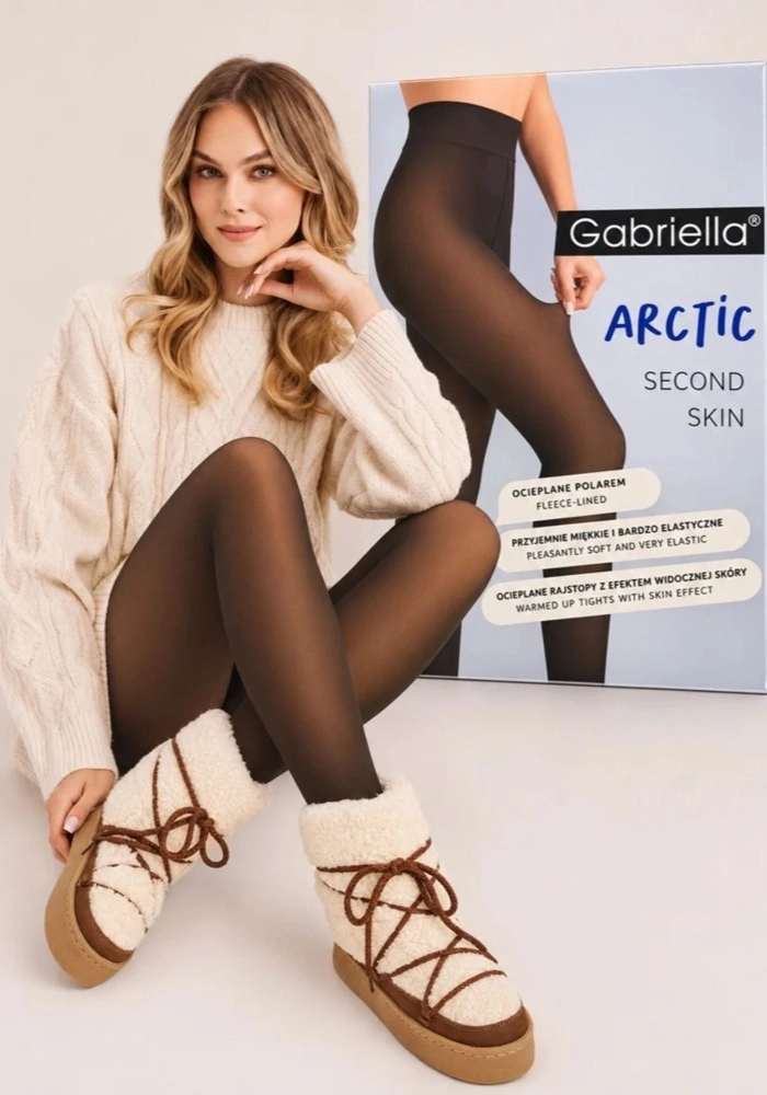 Rajstopy ocieplane polarem z efektem drugiej skóry Gabriella 1224 Arctic Second Skin