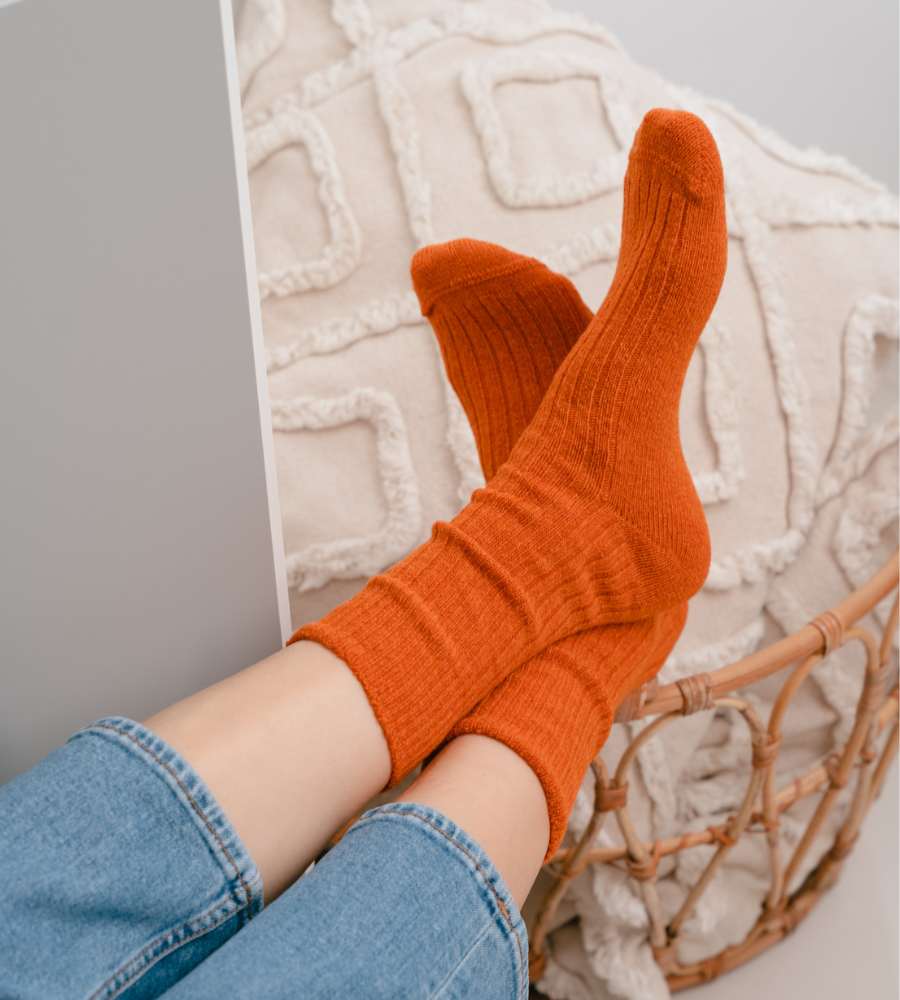 pomarańczowe skarpetki damskie wełniane steven 093 otwock bazarwa 10