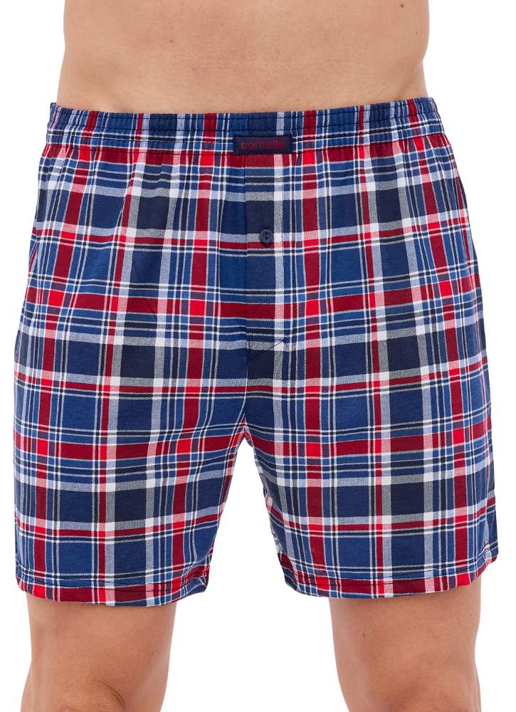 Bawełniane bokserki męskie w kratkę Cornette 002-298 comfort