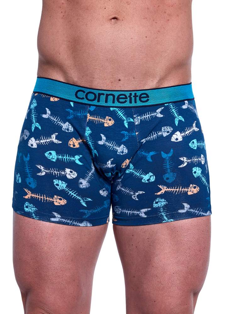 Bokserki męskie w szkielety rybek Cornette 508-149 bawełniane szorty z szeroką gumą w pasie
