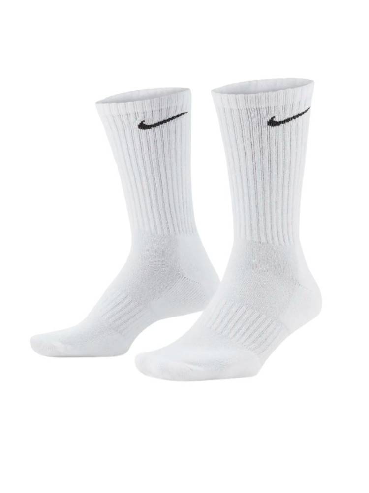 orginale skarpety Nike Everyday Cushion Crew wygodne na trening, siłownię i fitness skarpety sportowe białe 3 pary sx7664-100