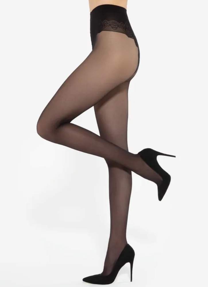 Rajstopy z koronkową częścią majtkową Gatta Monica mikrofibra 20 den