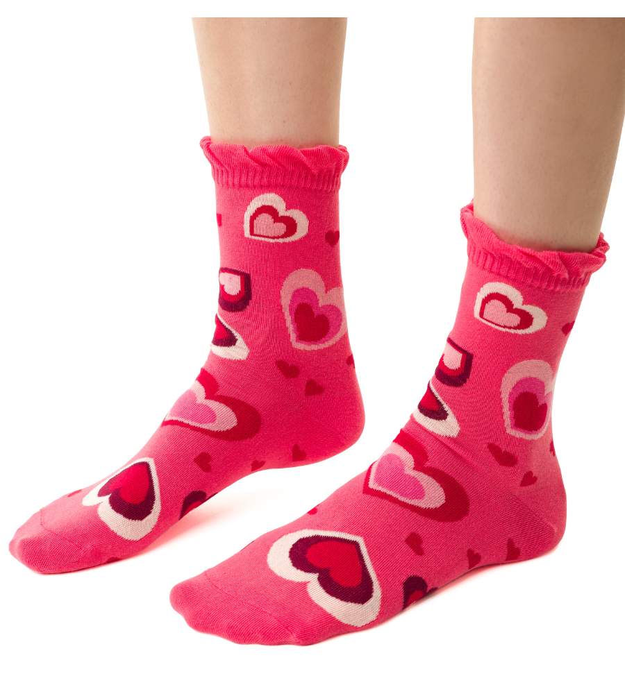 Urocze Skarpetki Walentynkowe dla Niej Steven 136129 – Idealny Prezent na Dzień Zakochanych!