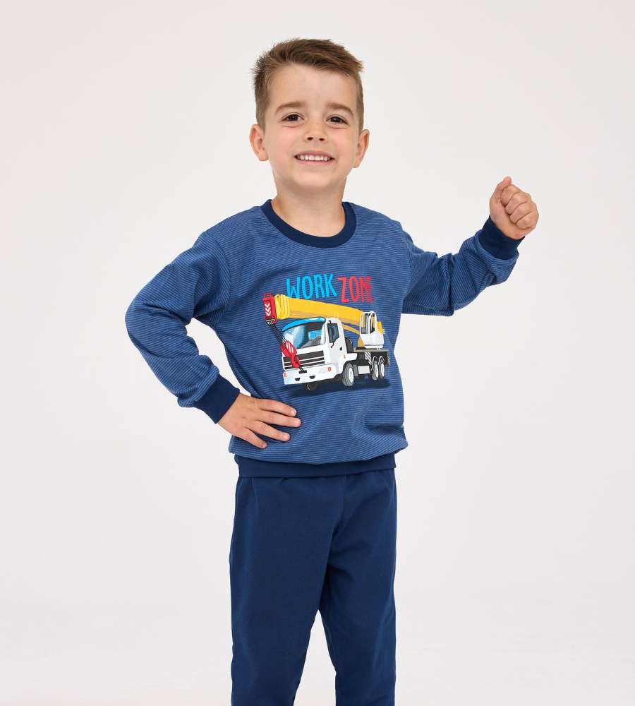 bawełniana piżama dla chłopca cornette work zone 478-162