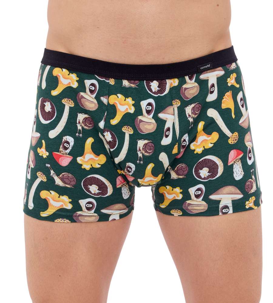 bokserki szorty męskie w grzyby cornette tattoo 280-237 fungi w kolorze zielonym
