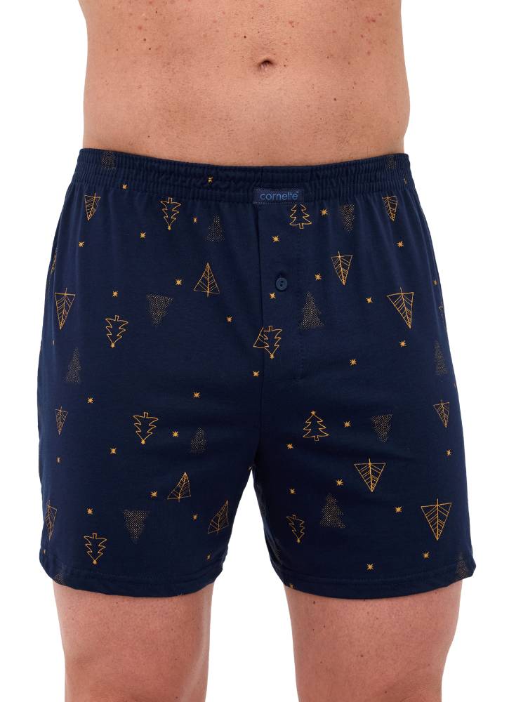 bokserki-swiateczne-dla-mezczyzn-na-prezent-cornette-016-22-granatowe-w-choinki