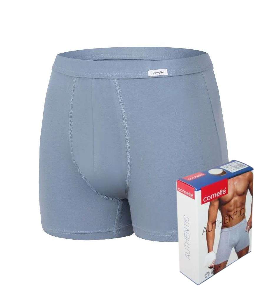 bielizna męska bokserki szorty gładkie cornette 220 authentic kolor blu stone