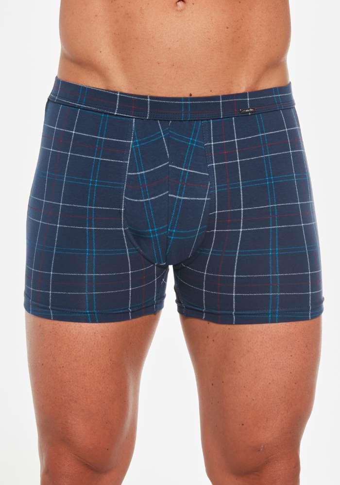 bokserki-męskie-w-kratkę-cornette-prime-904-104-granat