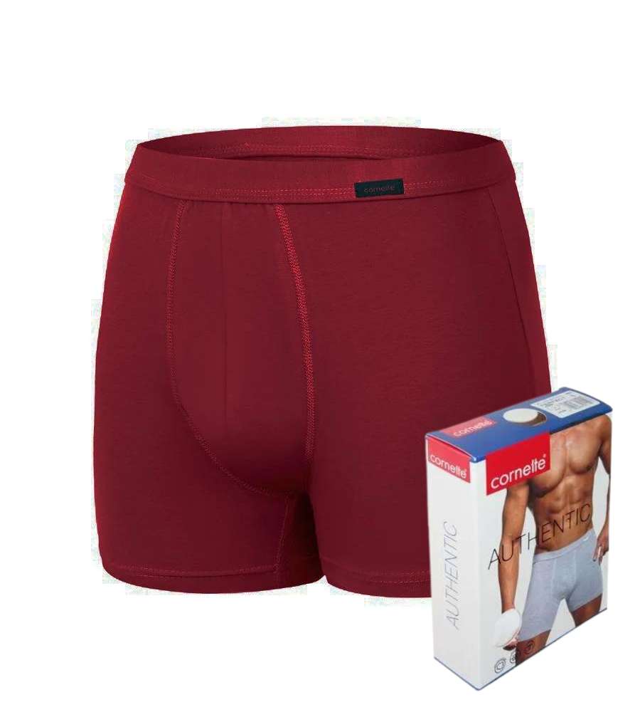 cornette_czerwone_bokserki_meskie_gladkie_cornette_authentic_perfect_220_kolor_bordowy