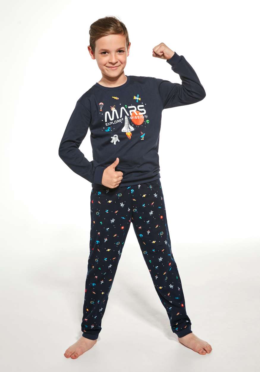 pizama-chłopięca-długa-cornette-593-141-mars-granat