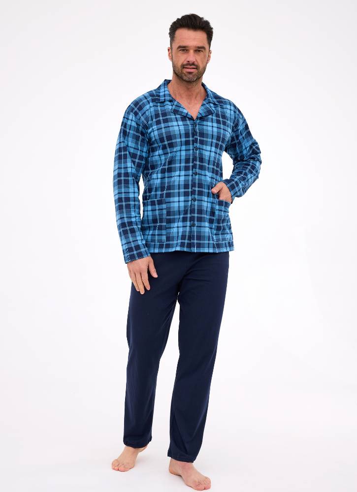 piżama-rozpinana-w-kratke-meska-cornette-114-82