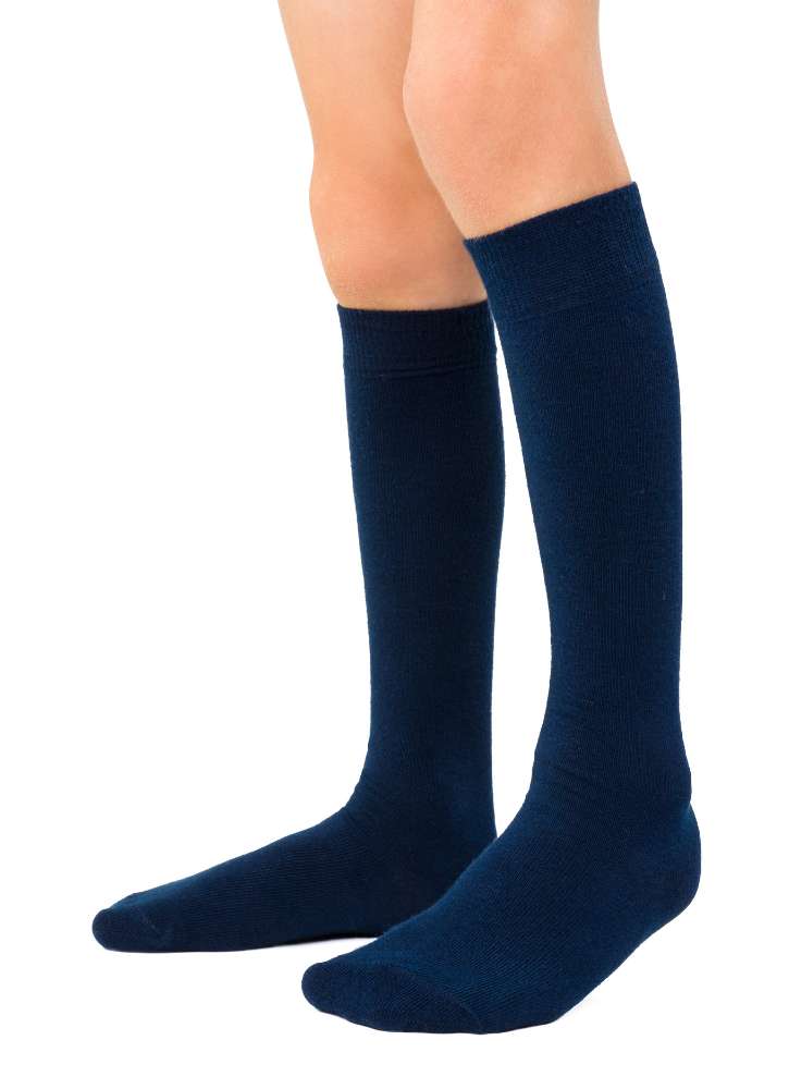 podkolanówki bawełniane granatowe dla dzieci steven 02