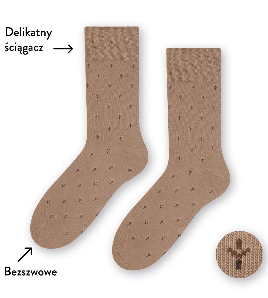 skarpetki męskie ze wzorem steven 056-208-beż