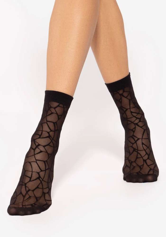 skarpetki rajstopowe pończosznicze ze wzorem gatta trendy wzór 09 kolor czarny lycra 20 den